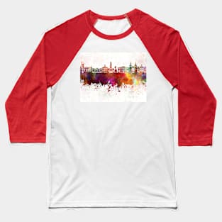 Aberdeen skyline in watercolor background Baseball T-Shirt